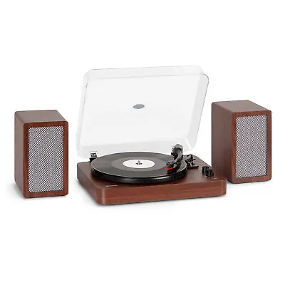Kaufen Plattenspieler Vinyl Player Schallplatten Design Lautsprecher Bluetooth Braun • 75.99€