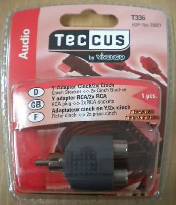 Kaufen Teccus By Vivanco Audio Y Adapter Cinch Stecker - 2x Cinch Buchse* So56 • 2.95€