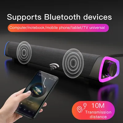 Kaufen Bluetooth 5.0 Soundbar Lautsprecher Computer 3D Stereo Lautsprecher Subwoofer • 32.12€