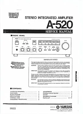 Kaufen Yamaha Service Manual Für A- 520 Copy • 12.50€