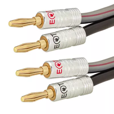 Kaufen Bananenstecker Kabel 2x2 Stecker Audio Hifi Adapter High End Vergoldet 12 AWG • 23.99€