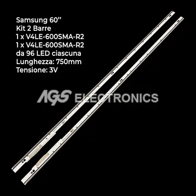 Kaufen Kit 2 Streifen 96 Led-tv-leisten Samsung V4le-600sma-r2 / B Bn96-26318a / 26319a • 77.50€