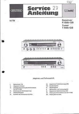 Kaufen Grundig  Service Manual Für R 1000/T 1000 GB Mit Grundig Service-Tipp Copy • 9.35€