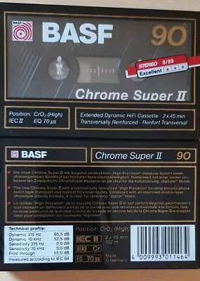 Kaufen MC, Cassette, Audio, Leerkassette BASF Chrome Super II 90, Neu Verpackt, C90 • 8€