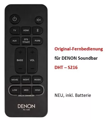 Kaufen Denon Original-Fernbedienung Für DHT-S216/S216H Soundbar • 26.80€