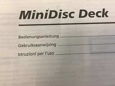 Kaufen Bedienungsanleitung Für MiniDisc Deck MDS-JE510 • 20€