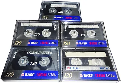 Kaufen 5x BASF Chrome Extra II CEII 120 Min Audiokassette MC Top Zustand • 30€