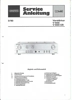 Kaufen Grundig Original Service Manual Für V 1000 / GB • 7.90€