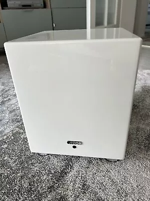 Kaufen Canton SUB 600 SC 26JT Aktiver Subwoofer Lautsprecher, Weiß Hochglanz Wie Neu • 280€