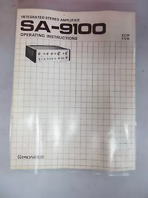 Kaufen Pioneer SA-9100 Integrated Stereo Amplifier Bedienungsanleitung • 19.95€