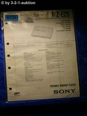 Kaufen Sony Service Manual MZ E25 Mini Disc Player (#5132) • 11.99€