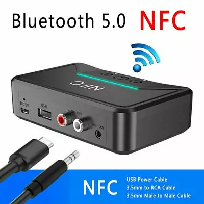 Kaufen NFC Bluetooth 5.0 Empfänger 3,5 Mm AUX HiFi Stereo Audio Adapter Lautsprecher • 15.98€
