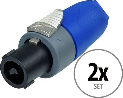 Kaufen Neutrik NL2 FX Speakon Stecker 2-polig 2er Pack Lautsprecher Kabel Blau • 15.60€