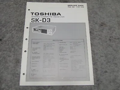 Kaufen Schaltplan Service Manual Für Stereo Cassetten Receiver Toshiba SK-D3 • 1€