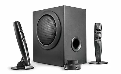 Kaufen Designer 2.1 Stereo Lautsprechersystem Mit 46 Watt & Fernbedienung Für TV & PC • 97.50€