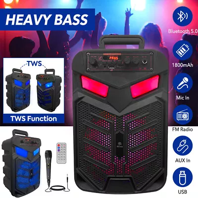 Kaufen Heavy Bass TWS Bluetooth Lautsprecher Party Soundbar Karaoke Maschine Mikrofon • 32.51€