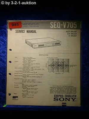 Kaufen Sony Service Manual SEQ V705 Graphic Equalizer  (#0945) • 14.95€