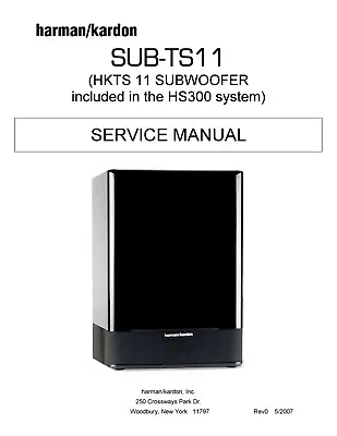 Kaufen Service Manual-Anleitung Für Harman Kardon SUB-TS 11  • 11€