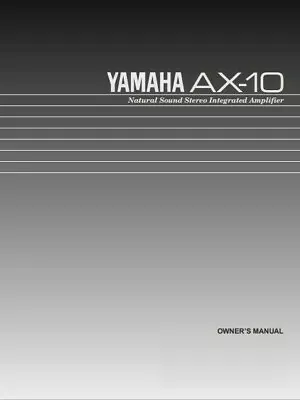 Kaufen Yamaha AX-10 - Stereo-Soundverstärker - Bedienungsanleitung - BENUTZERHANDBUCH  • 8.32€