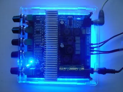 Kaufen Verstärker Mit 2 X 50W + 1 X 100W Subwoofer Blaue LEDs Im Acrylgehäuse Geprüft ! • 49€