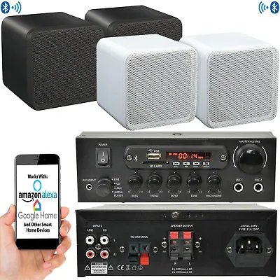Kaufen 110 W Bluetooth Verstärker & 80 W Bücherregal Lautsprecher Kit Kompakt Wireless HiFi Amp • 108.72€