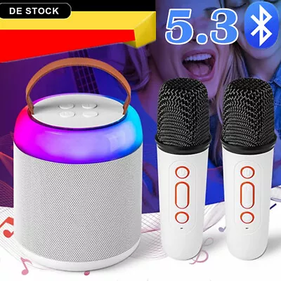 Kaufen Karaoke Maschine + 2 Kabellosen Mikrofonen, Tragbarer Bluetooth 5.3 Lautsprecher • 26.99€