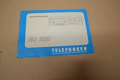 Kaufen Telefunken RC200 Bedienungsanleitung  User Manual Operating Instruktions • 10€