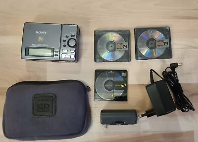 Kaufen Sony Portable MiniDisk Recorder MZ-R3 MD Walkman+Tasche,3xDisc,Netzteil,AkkuCase • 50€