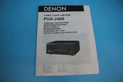 Kaufen [5277] Denon POA-2400 AMP Verstärker Manual Handbuch Bedienungsanleitung • 24.99€