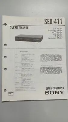 Kaufen Service Manual Sony Graphic Equalizer SEQ-411 • 14€