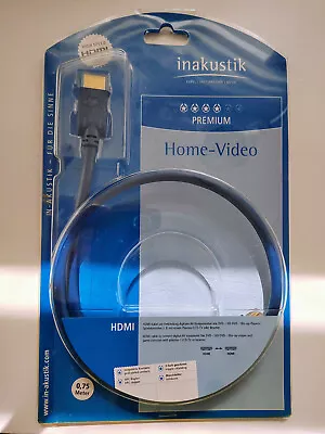 Kaufen HDMI Kabel 0,75m Inakusik - Premium 3-fach Geschirmt, Vergoldet • 5€