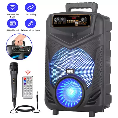 Kaufen Tragbarer Bluetooth 5.0 Lautsprecher Subwoofer Musikbox LED Mit Mikrofon Stereo • 31.99€
