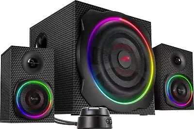 Kaufen SPEEDLINK GRAVITY CARBON RGB 2.1 Subwoofer System Lautsprecher Boxen Bluetooth • 99.97€