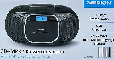 Kaufen MEDION MD 44176 E66476 CD-Player Radio Kassettenspieler MP3 USB PLL UKW Tragbar • 49.90€