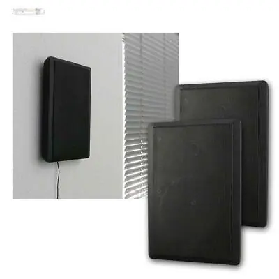 Kaufen Flat Panel Slim Fine Flach Wand Lautsprecher Paar Schwarz 40W 2-Wege Surround • 66.99€