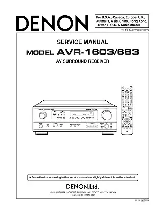 Kaufen Service Manual-Anleitung Für Denon AVR-1603, AVR-683  • 16€