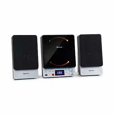 Kaufen Microsystem Stereoanlage Karaoke CD-Player Bluetooth USB Fernbedienung Silber • 57.99€