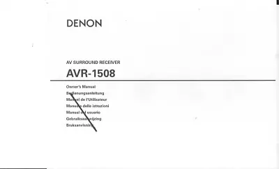 Kaufen Denon User Manual Bedienungsanleitung Für AVR- 1508 Englisch Copy • 11.50€