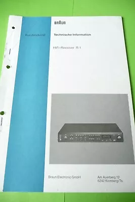 Kaufen Service Manual-Anleitung Für Braun  Receiver R 1 ,ORIGINAL ! • 23€