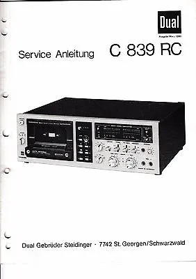Kaufen Service Manual-Anleitung Für Dual C 839 RC  • 10.50€