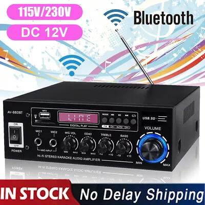 Kaufen 3000W Bluetooth Mini Verstärker HiFi Power Audio Stereo Bass AMP USB MP3 FM Auto • 32.99€