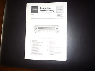 Kaufen Original Service Manual Schaltplan Grundig  R2000 R 2000 GB • 12.50€