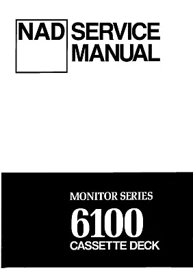 Kaufen Service Manual-Anleitung Für NAD 6100 • 11€