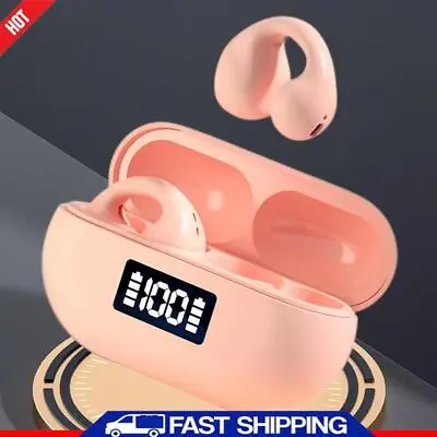 Kaufen T75 Ohrclip Ohrhörer Digital Display Bluetooth-kompatibel 5.3 Kopfhörer (Pink)  • 10.55€