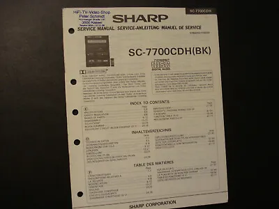 Kaufen Original Service Manual Schaltplan Sharp SC-7700CDH • 12.50€