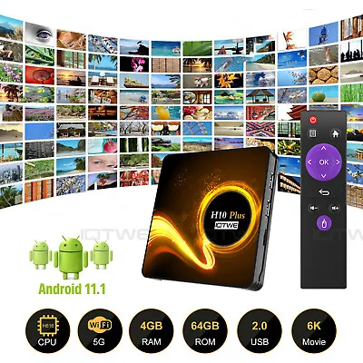 Kaufen Android 11.1 Smart TV BOX 6K HD 4+64GB Quad Core WIFI Media Player Tastatur 2023 • 45.49€