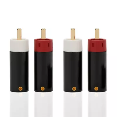 Kaufen 4pcs Vergoldet RCA Plug Cinch Stecker Connector Für HiFi Audio Kabel 8mm • 10.70€