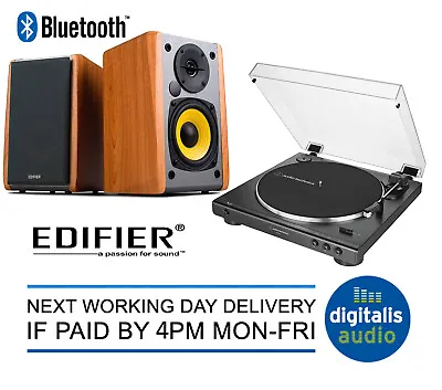 Kaufen Audio-Technica AT-LP60X Plattenspieler + Edifier R1010BT Ahorn Bluetooth Lautsprecher • 234.31€