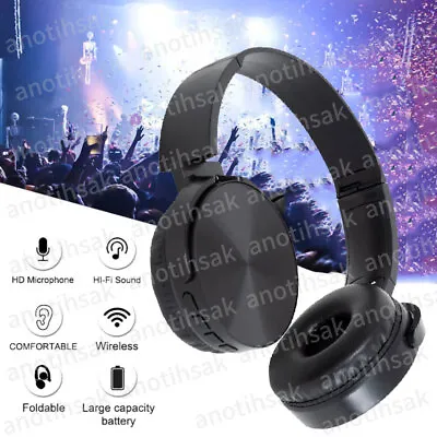 Kaufen Bluetooth 5.1 Kopfhörer Over Ear Kabellos HiFi Stereo Wireless Headset Schwarz • 13.90€
