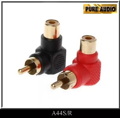 Kaufen 2 X Cinch Adapter Kabel Kupplung Audio Video RCA Winkel Stecker Buchse Verbinder • 2.90€